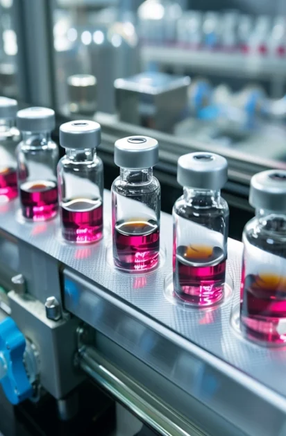 Pharmaceutical production line with medicine vials – Senu Consult
